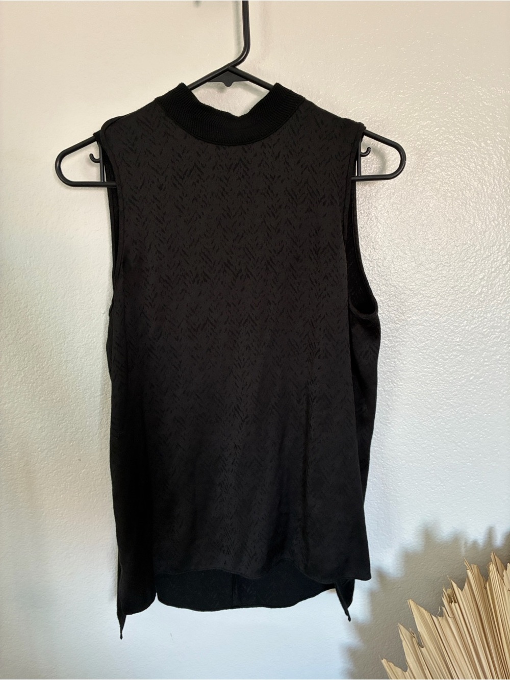 Rag & Bone Letti Jacquard Mock Neck Sleeveless Blouse Women's S Black